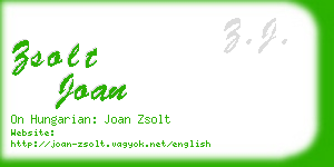 zsolt joan business card